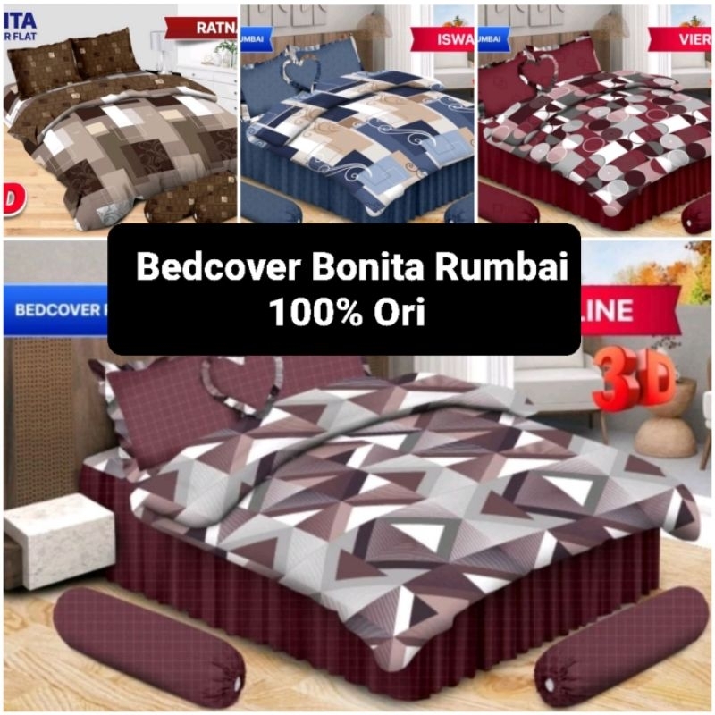 Bedcover Set Bonita Ukuran 180×200cm Sprei Rumbai