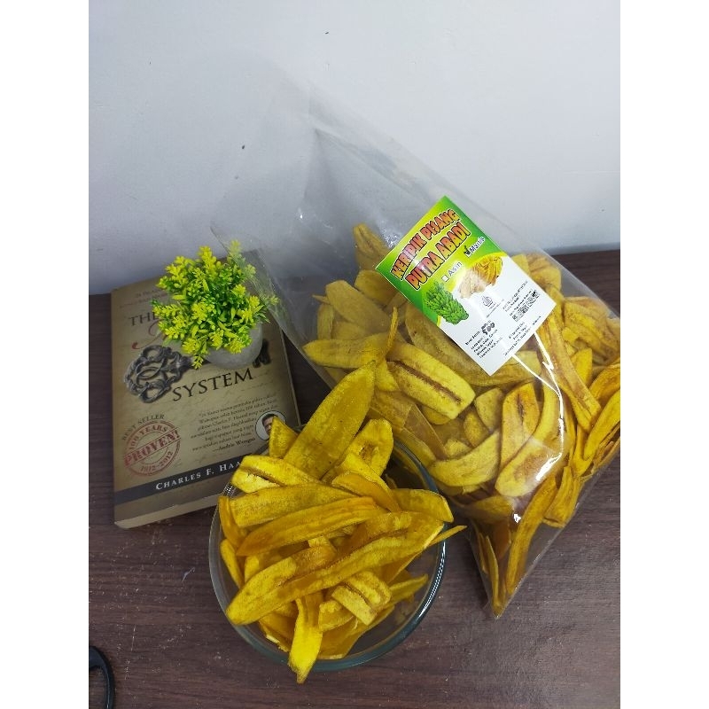 

Keripik pisang manis kualitas premium tipis panjang gurih asli home made 500 gr