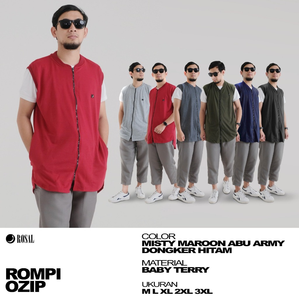 Rompi Sholat Rompi Solat Zipper Rosal Ozip Outer Sholat Rompi Pria cardigan sholat outer sholat
