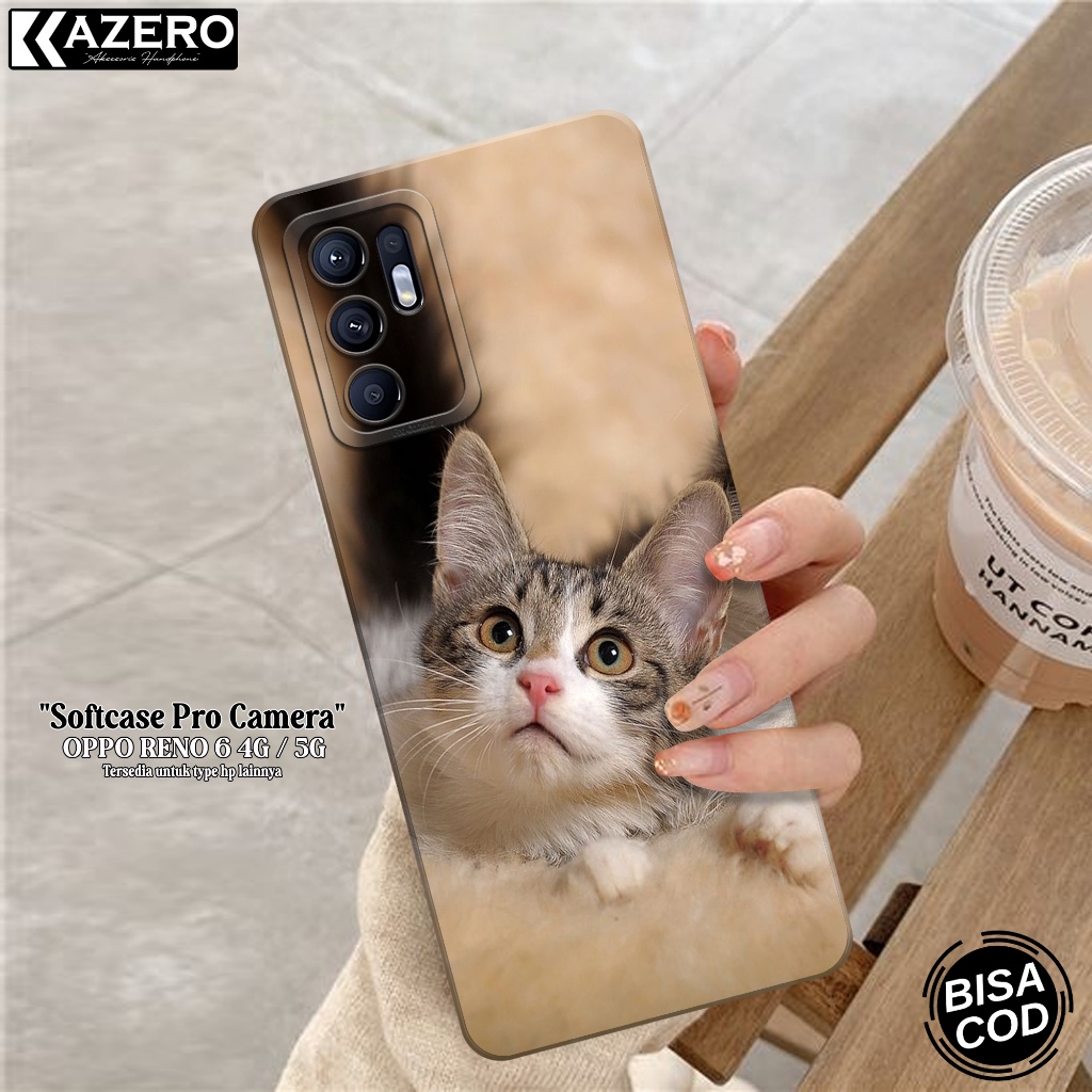 Kesing OPPO RENO 6 4G / 5G Fashion Case Kucing Softcase OPPO RENO 6 4G / 5G Silikon Pro Camera Casin