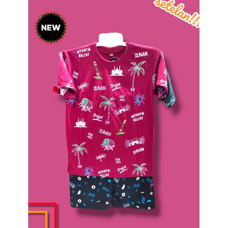 SUNAN DRAJAT Setelan Kaos Anak Laki Laki/Perempuan | Baju Setelan Anak Sunan Drajat Usia 1-10 tahun