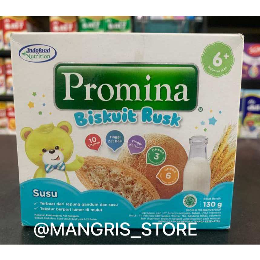 Promina Rusk Susu New 130 g x 1 Pcs | Biskuit Rusk Bayi
