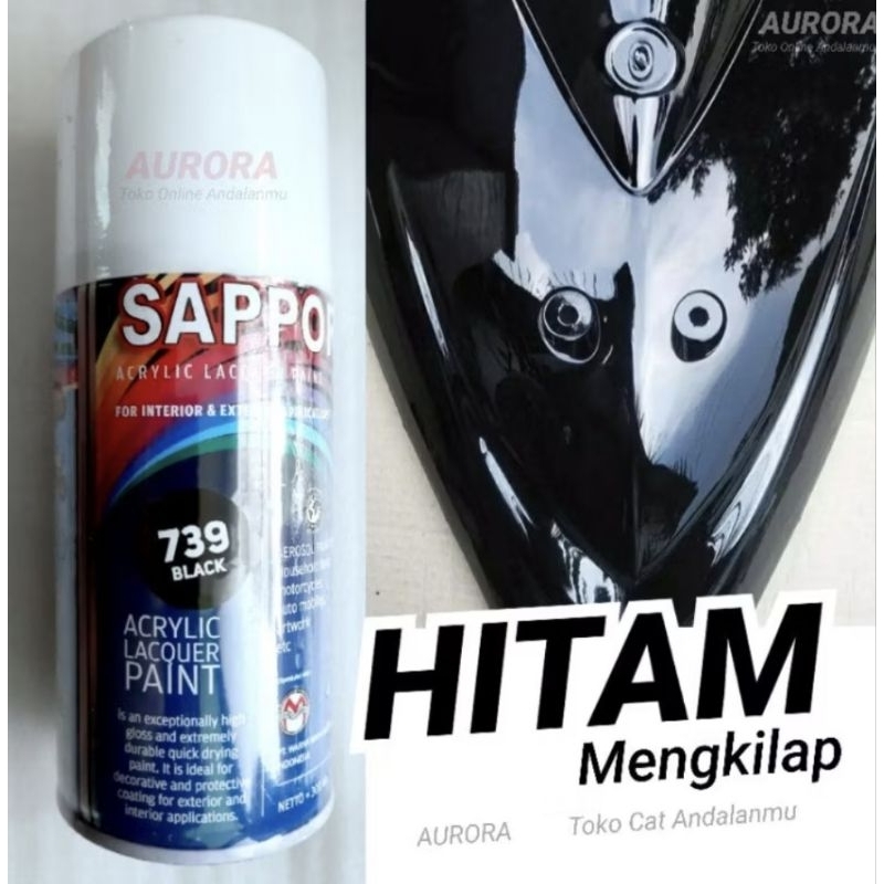 pylox sapporo 739 Black Glossy 300ml Hitam Mengkilap