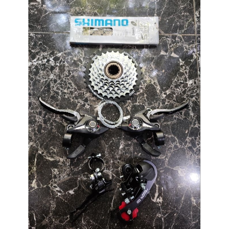 Groupset Shimano 7 Speed Tourney TX35 TY300 3 X 7 Speed MTB Roadbike Sepeda Lipat Minion Minivelo