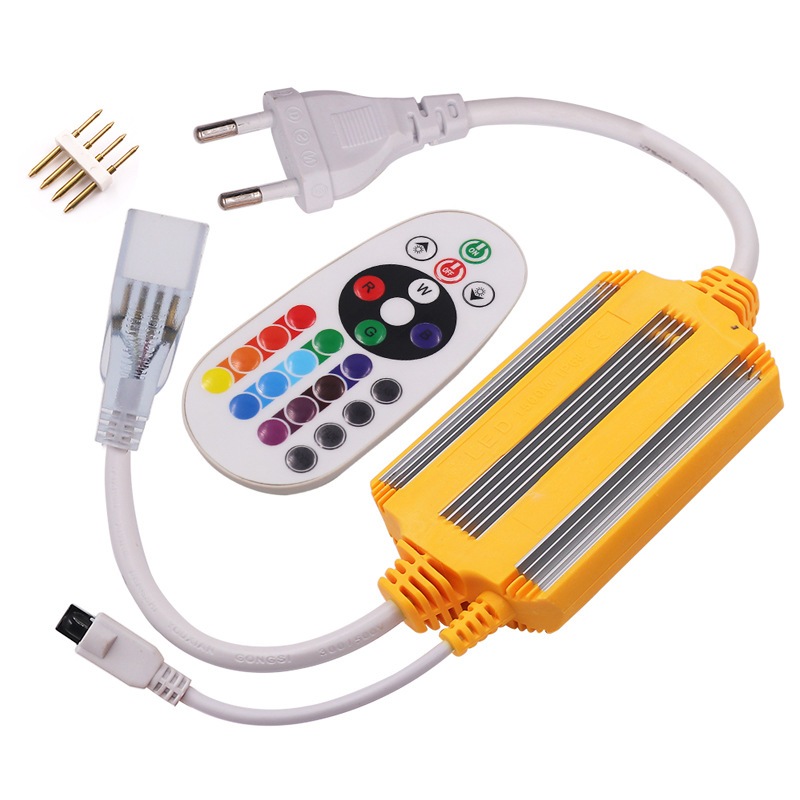 CONTROLER NEON FLEX/LED STRIP RGB AC 220V (4 PIN)/ FLASHER NEON FLEX/LED STRIP RGB SMD 5050 + REMOTE