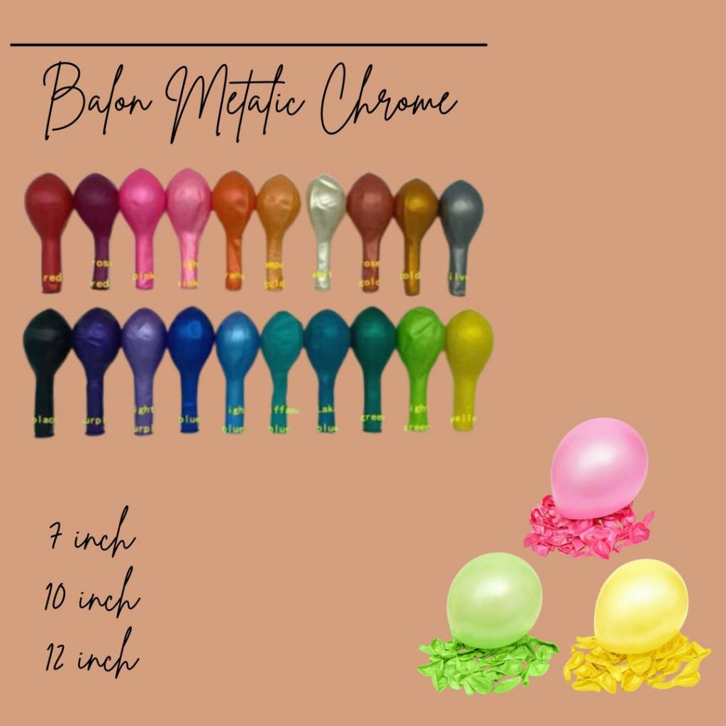 BALON METALIC 7 INCH/ BALON METALIK BALON LATEX BALON CHROME BALON MURAH BALON WARNA WARNI
