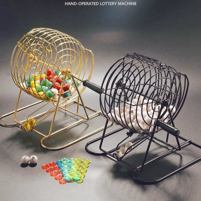 Bingo Party Game Mainan Bingo Cage Toys Set Lottery Machine Mainan Lotere