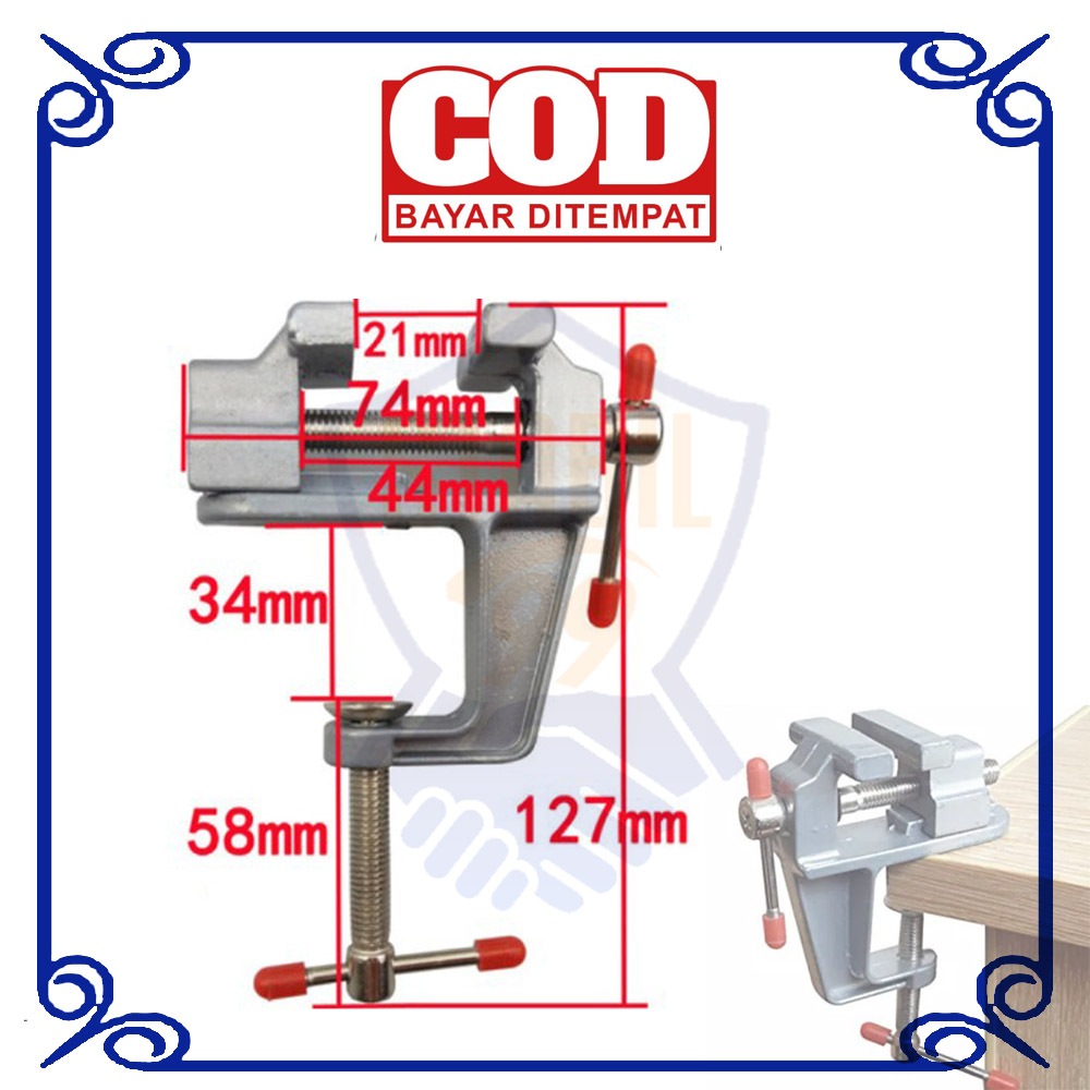 Ragum Catok Meja / Vise Besi Klem Penjepit Mini