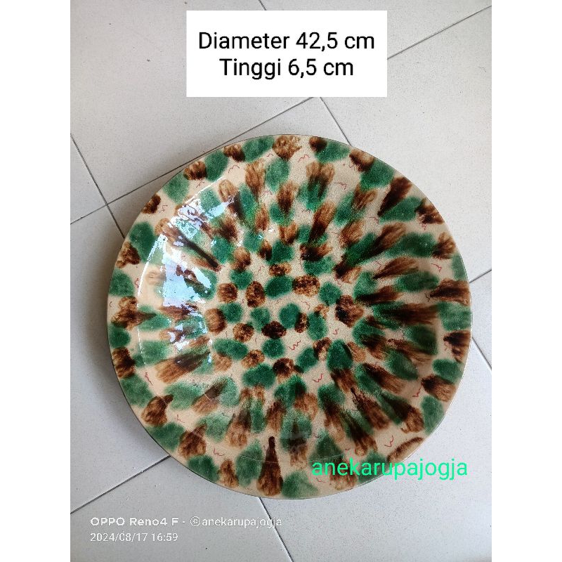 piring keramik lukis motif blambangan seperti antik kuno untuk dekorasi hiasan dinding