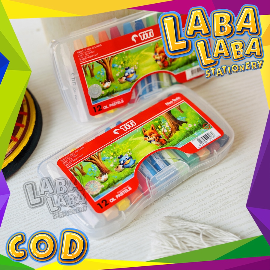 

LabaLabaStationery Crayon TITI Oil Pastel 12 WARNA ASLI ORIGINAL