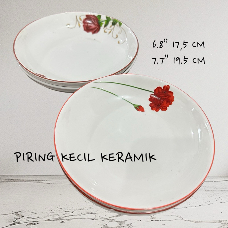 MORITO Piring Kecil Keramik Piring Kue Keramik 17.5cm 19.5cm