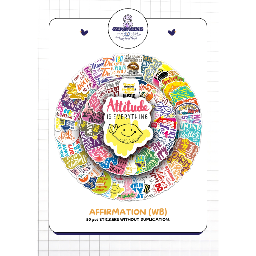 

STICKER PACK DAILY VINYL WATERPROOF | AFFIRMATION 50PCS | DECORATION STICKER for Tumbler Koper Laptop Helm Casing
