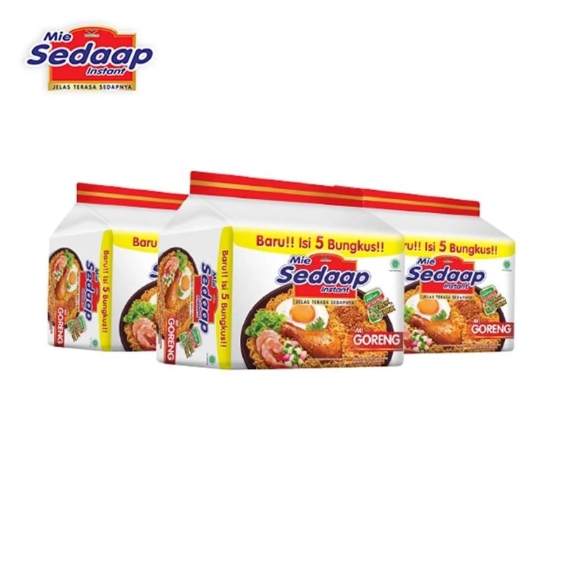 

[ Paket 3 Pack ] Sedaap Mie Instan Goreng Isi 5 Bag 90 gr
