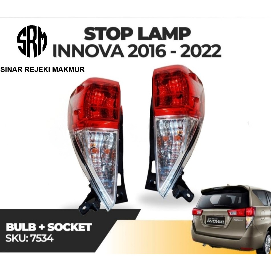 STOP LAMP LAMPU BELAKANG INNOVA REBORN 2016-2022 SOCKET + BULB LAMPU