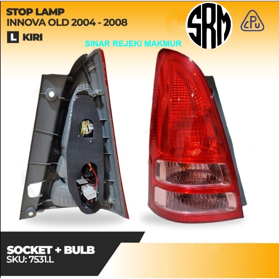 STOP LAMP LAMPU BELAKANG INNOVA OLD 2004-2008 SOCKET + BULB