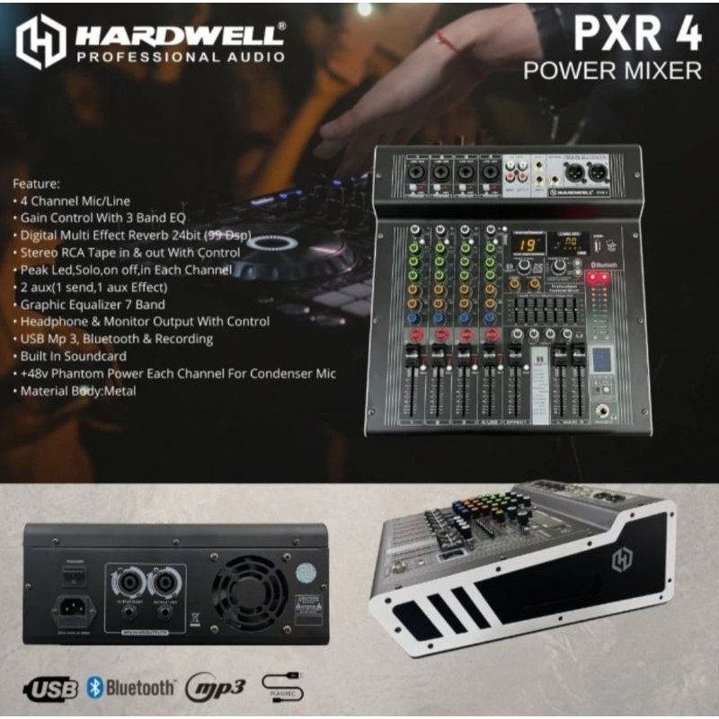 Power Mixer Audio 4chanel Hardwell PXR-4 original garansi resmi
