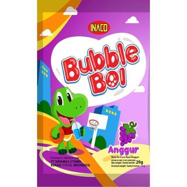 

BUBBLE BOI Yogurt 40gr Nata De Coco Lychee Anggur Bubblegum Blackcurrant All varian Rasa natadecoco nata decoco