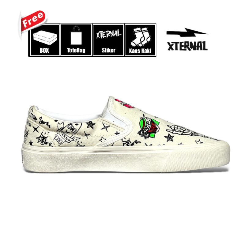 Sepatu Pria Wanita XternalStepSure Slip On X Colour Tatto Cyrano