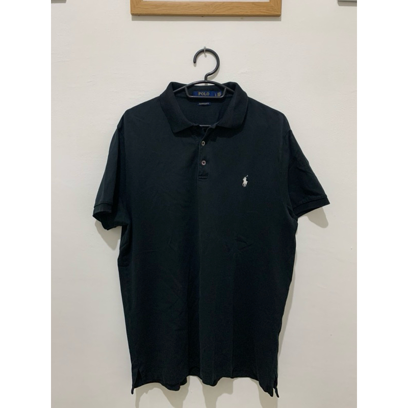 Polo shirt ralph lauren hitam kuda putih second