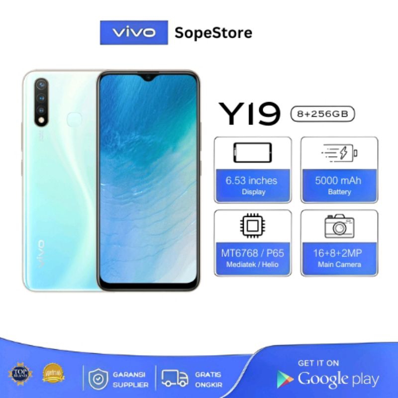 HP VIVO Y19 RAM 8GB /256GB Handphone Murah Smartphone Android/6.53 inch/5000mah/Kamera Depan16MP