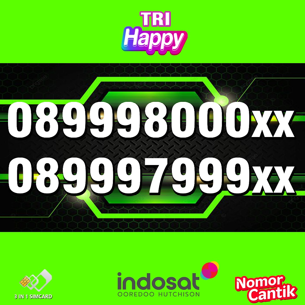 NOMOR CANTIK TRI 3 (TREE,THREE,ABAB,AABB,TRIPLE) 4G LTE