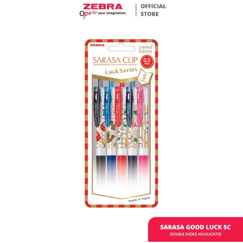 

Zebra Pulpen Gel Sarasa 0.5mm GOODLUCK Series - Satuan dan isi 5 pcs