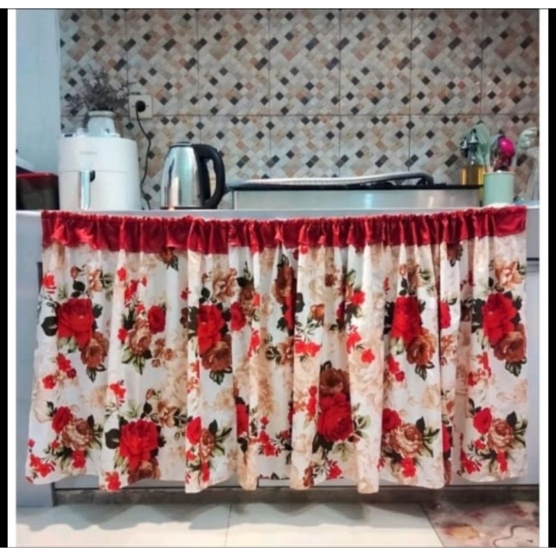 Gorden Kolong Meja Dapur | Tirai Meja Dapur