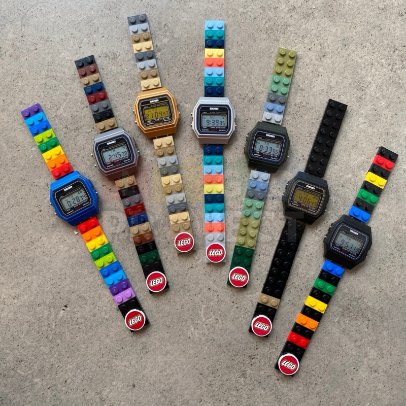LEGO - Brick Watch / Jam Tangan dg Strap dari Brick LEGO ( Kode: aPSC ) - dikombinasikan dg Jam Tang