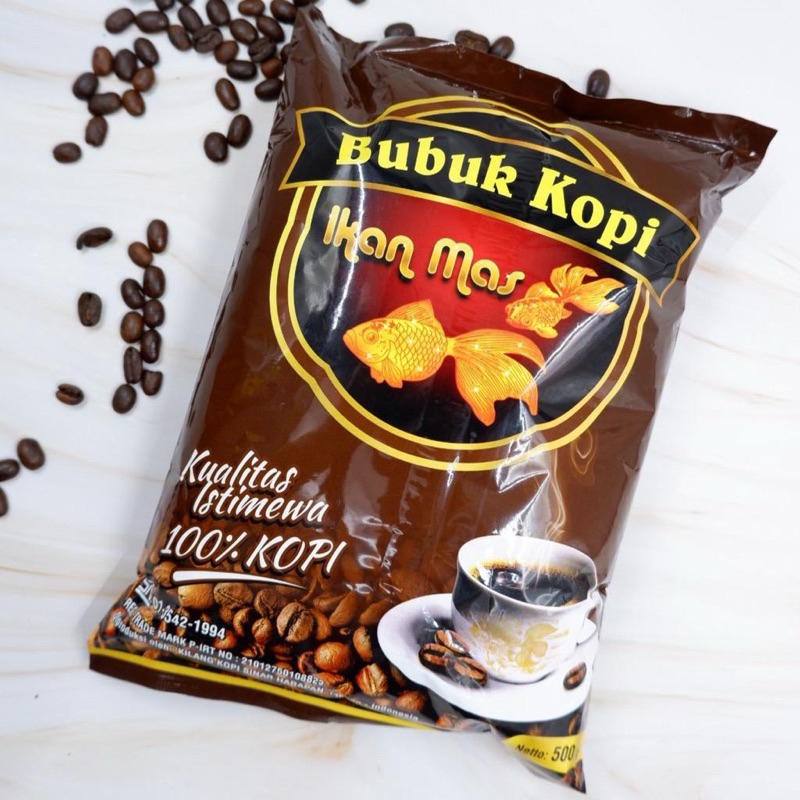 

Bubuk kopi premium cap ikan mas 500gram kualitas istimewa Arabika&Robusta 100%kopi