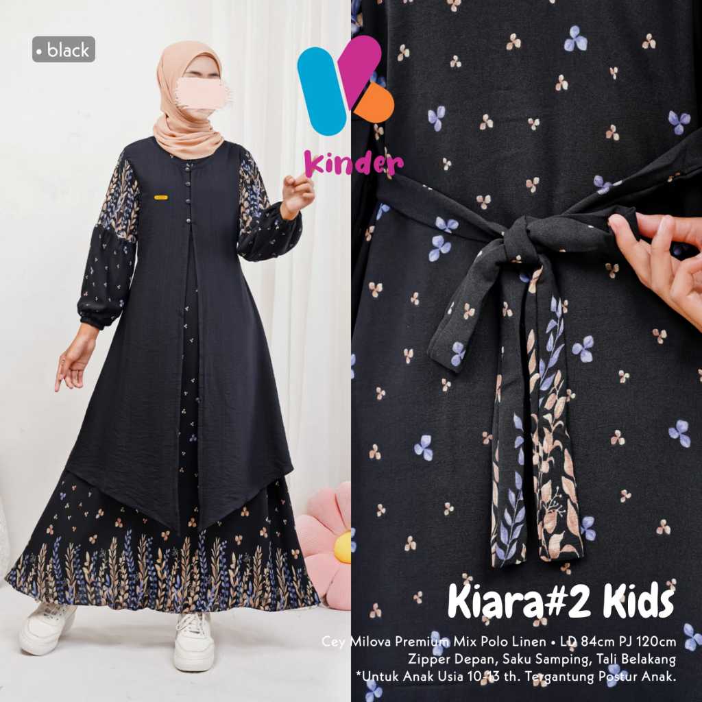KIARA - GAMIS ANAK PEREMPUAN REMAJA TANGGUNG UMUR 9-12 TAHUN TERBARU - BAJU GAMIS ABAYA ANAK PEREMPU