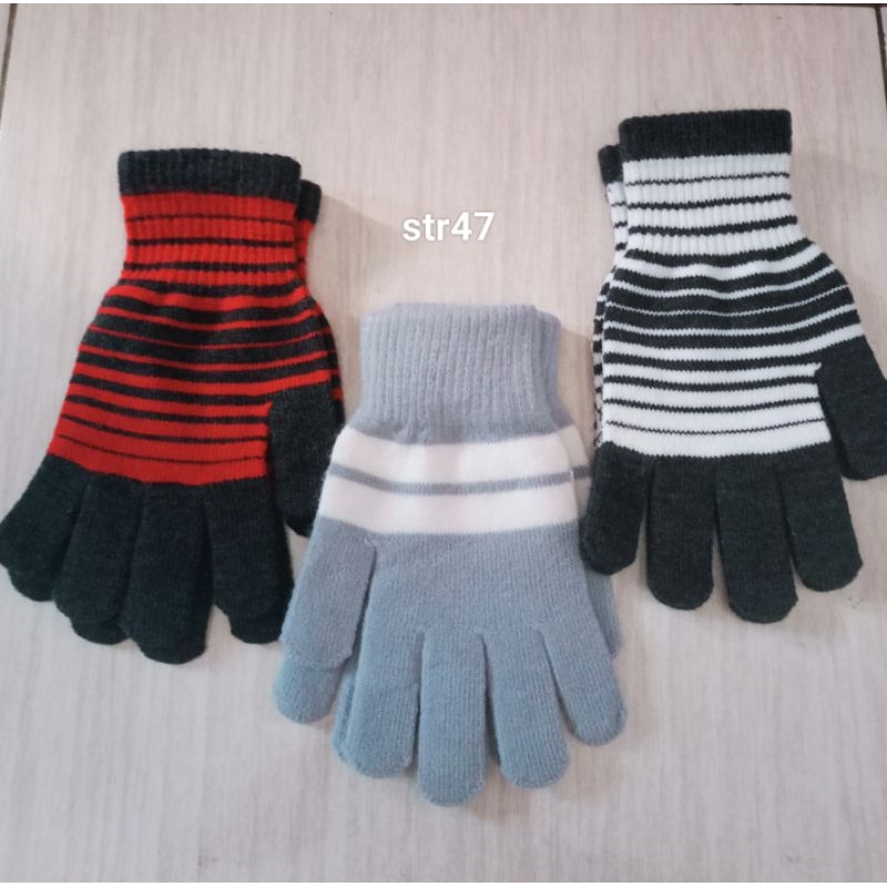 Sarung tangan wanita rajut belang/sarung tangan motor wanita motif salur sarung tangan rajut