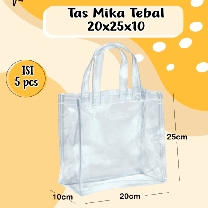 Tas Mika Transparan Tebal Dus Hampers Polos 20x25x10 isi 5