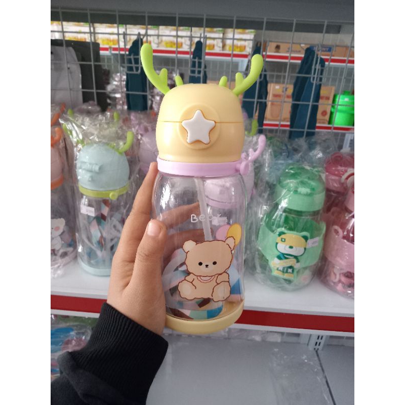 Botol Minum Anak Tanduk Rusa/Botol Minum Anak Clip/ Botol Minum susu anak Gantung 600 ml