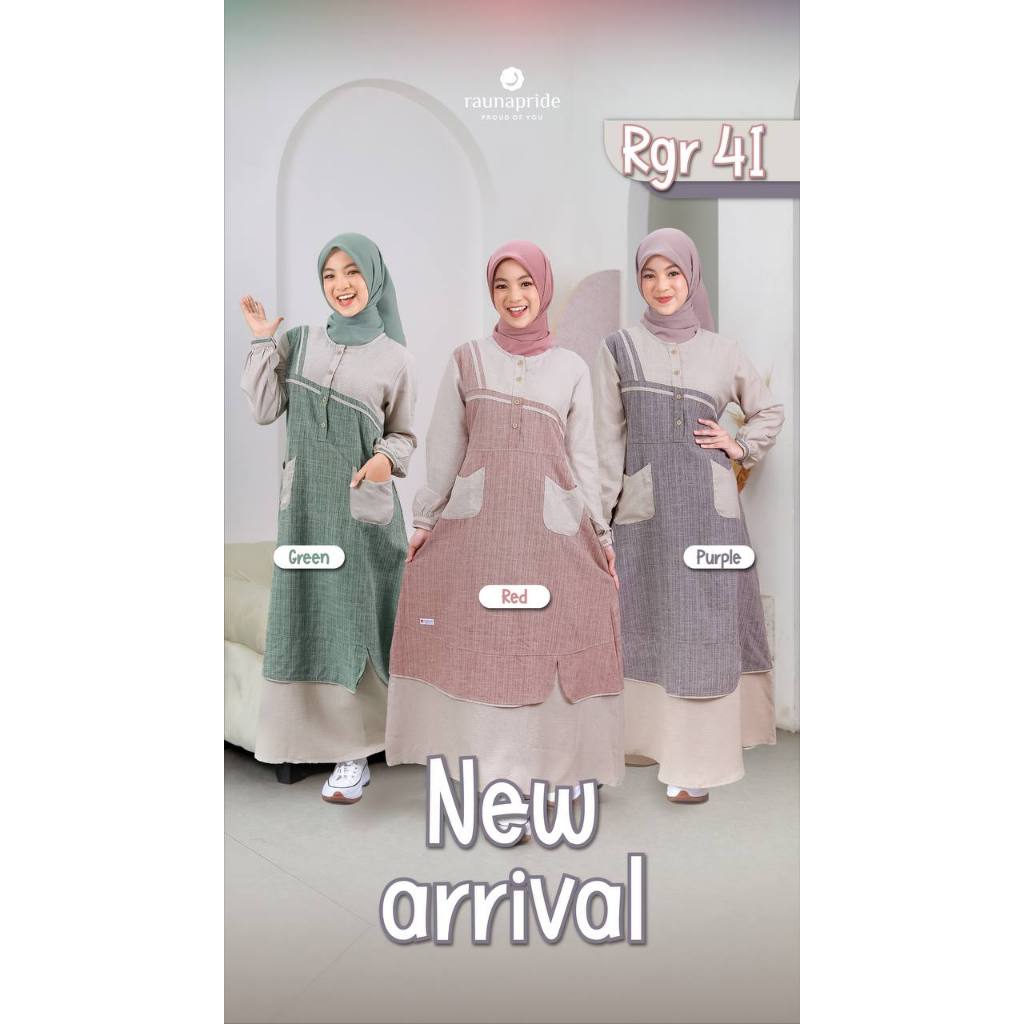 gamis remaja rauna RGR 41 / raunapride / gamis anak tanggung / gamis katun anak