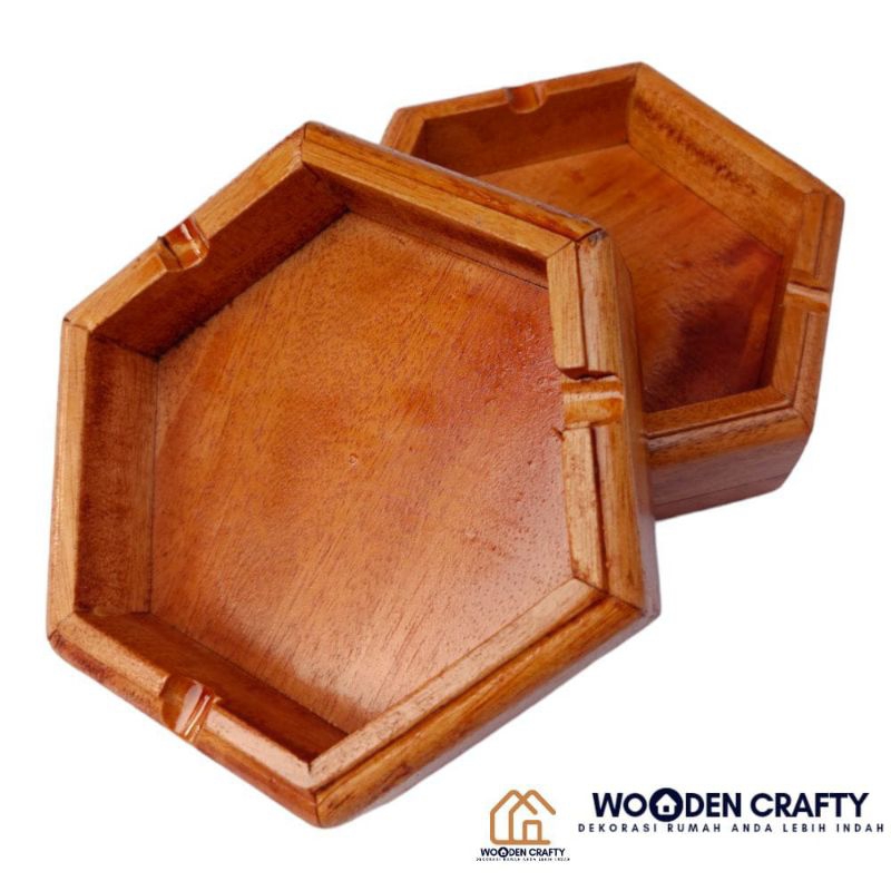 Asbak Aesthetic Asbak Kayu Mahoni Asbak Murah Asbak Heksagonal