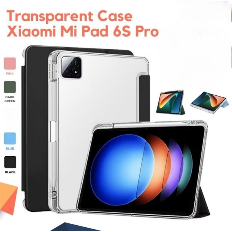 Xiao mi pad 6S pro 12,4”  Case Flip Bening Transparant