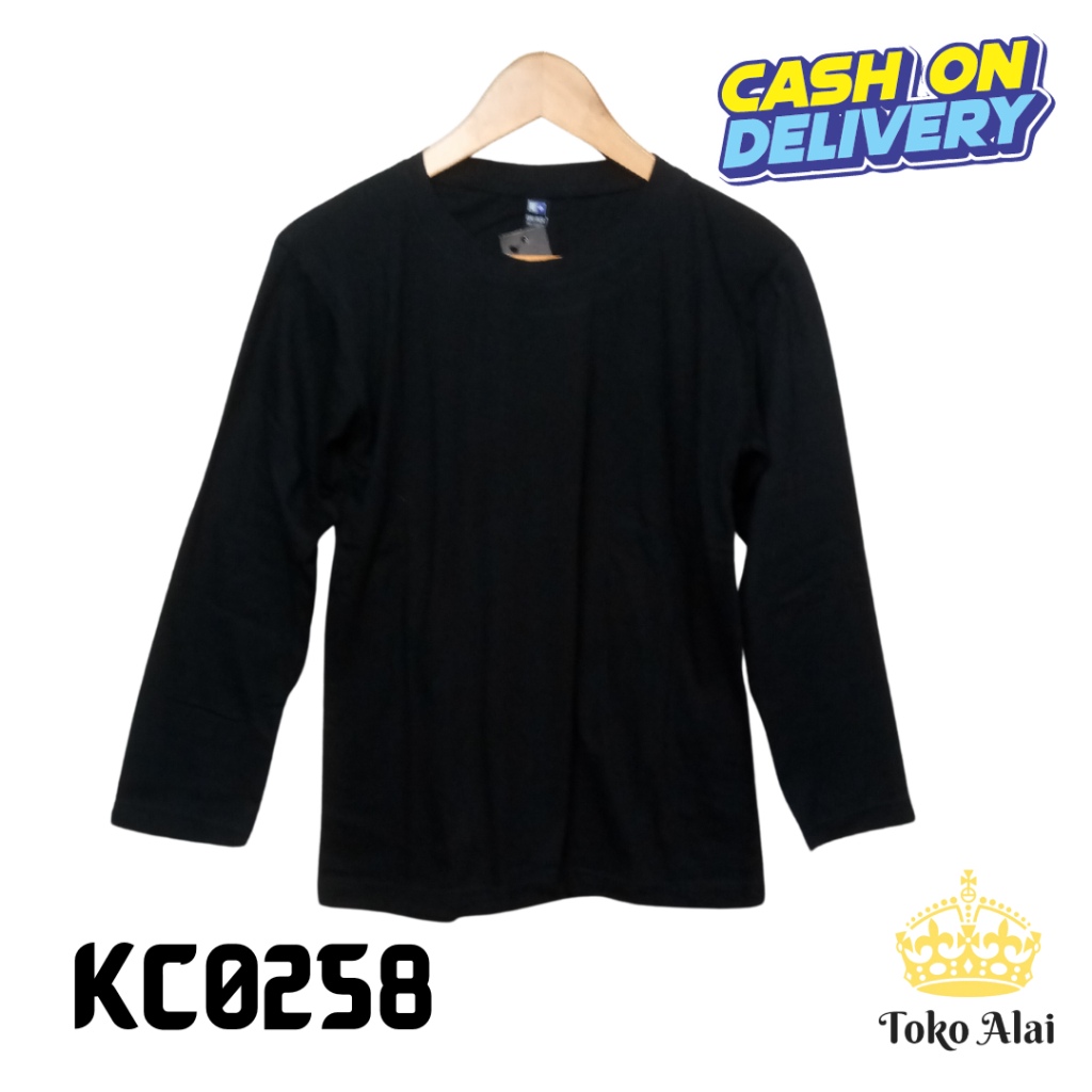 KAUS POLOS F+ HITAM TANGAN PANJANG KC0258