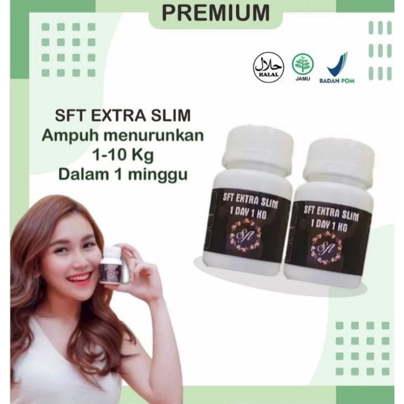 Sft Extra Slim asli 100% original pelangsing herbal obat diet penurun berat badan