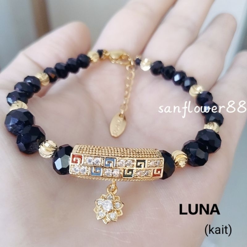 Gelang Kristal Kait Mewah Charm PipaEmas