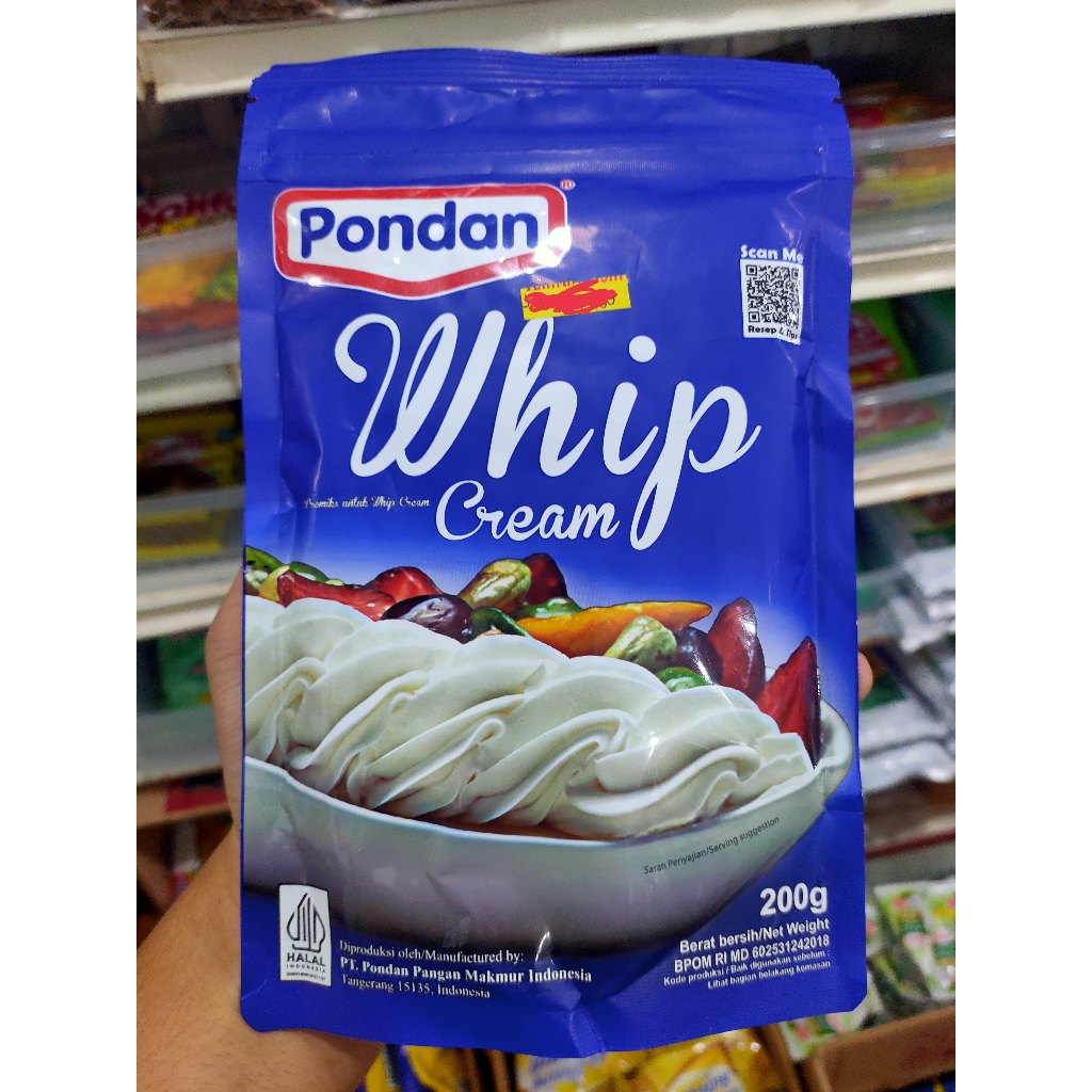 

WHIP CREAM PONDAN 100 GRAM , 200 GRAM