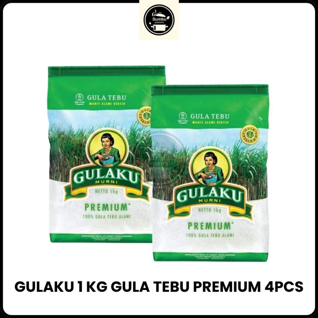 

Gulaku Gula Tebu Premium 1 Kg x 2 Pcs Gula Tebu Alami