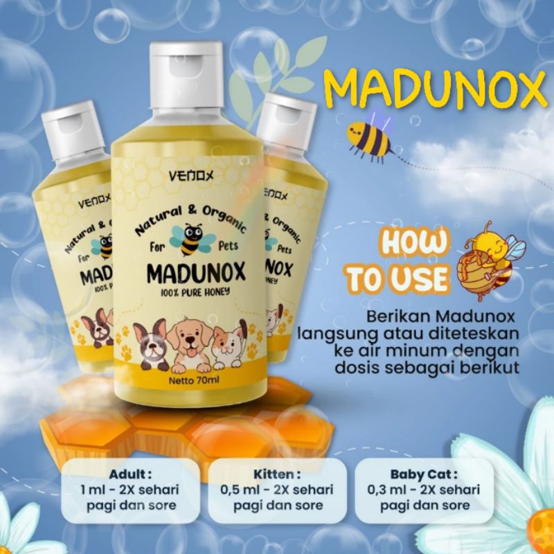 

MADUNOX || Madu Premium 70ML Honey Bee Madu alami vitamin nafsu makan untuk hewan kesayangan anda kucing,kelinci