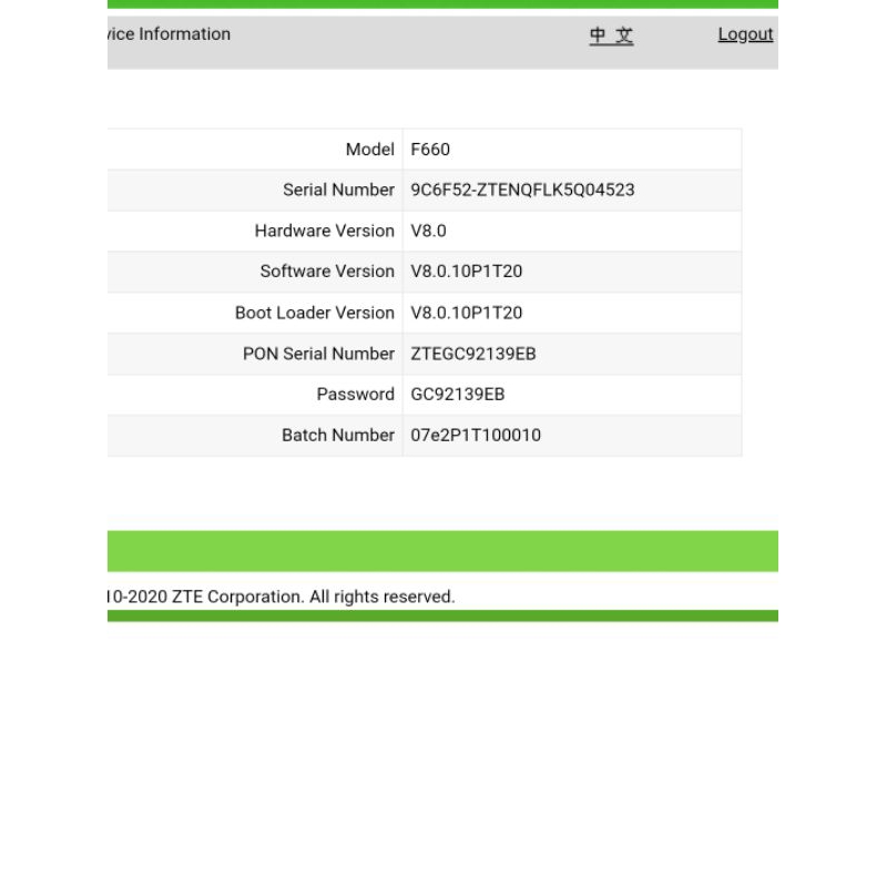 MODEM ROUTER ZTE F660 + ADAPTOR