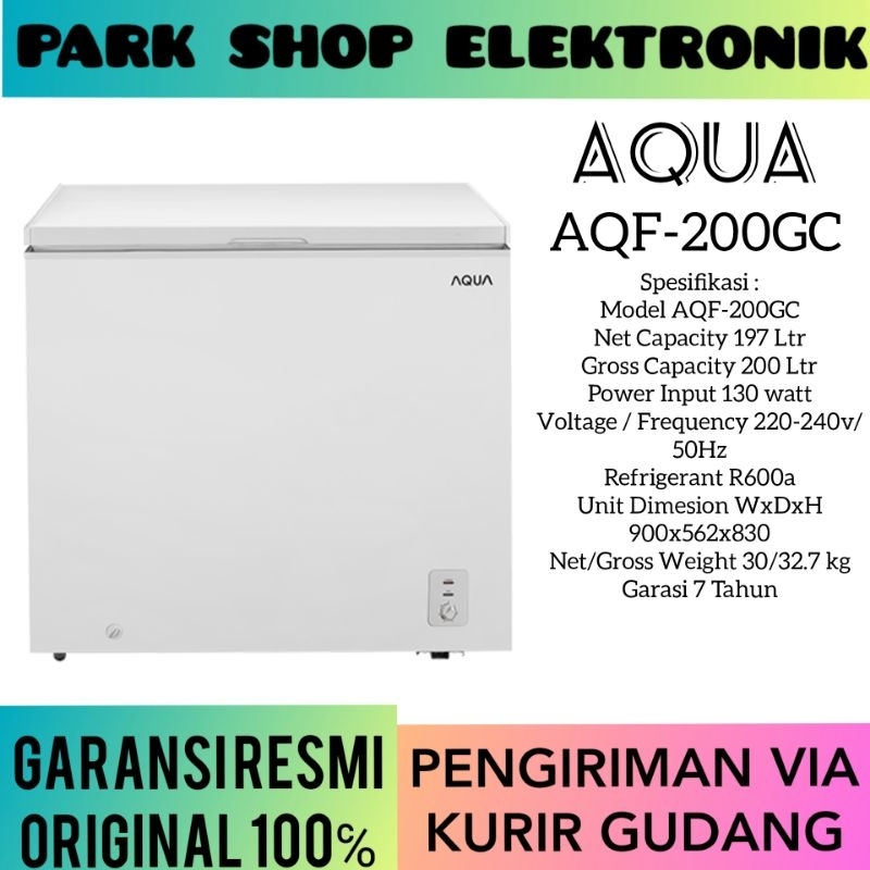 Freezer box aqua AQF-200GC 197 liter / kulkas box / kulkas freezer box aqua