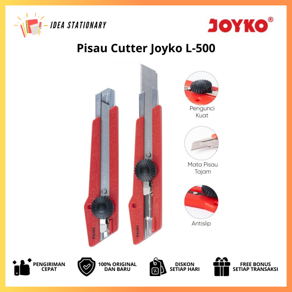 

Cutter Besar Pisau Pemotong Kertas Genggam L-500 Joyko - Original