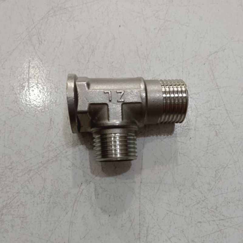 sambungan T shower / T drat luar dalam ½in ss