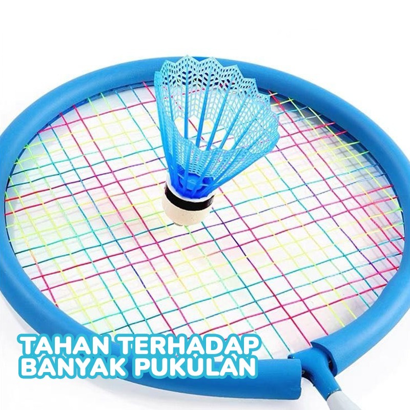 Set 2 Pcs Mainan Raket Bulutangkis Anak Kecil Ringan Mudah Dibawa Handgrip Spons Tas Dan Kok Nilon