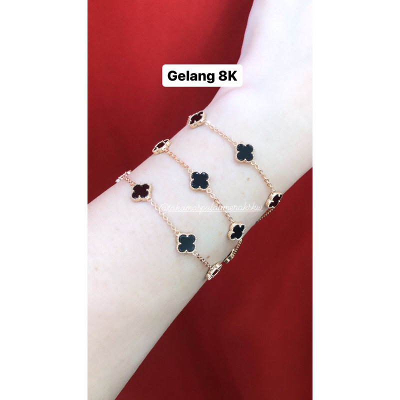 Gelang clover vanklip hitam 375