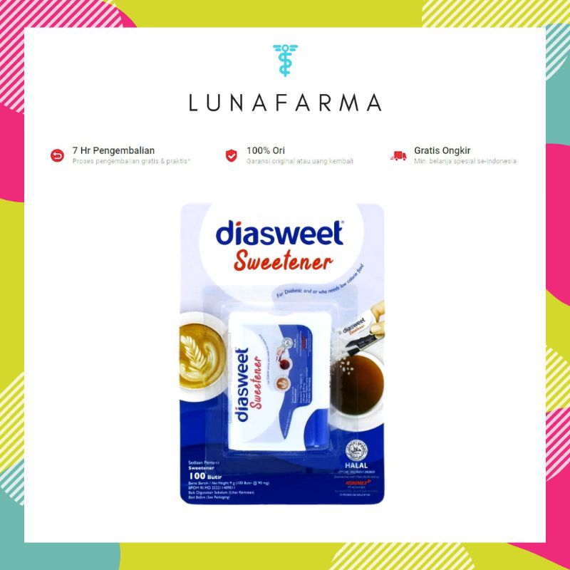 

Diasweet Sweetener Basic Pot Isi 100 Tablet - Pemanis Rendah Kalori