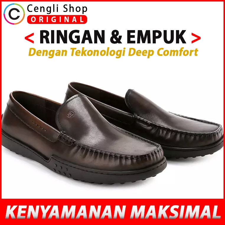 HUSH PUPPIES SEPATU LOAFER PRIA ORIGINAL LOAFERS KULIT ASLI ORI COKLAT BROWN HM08